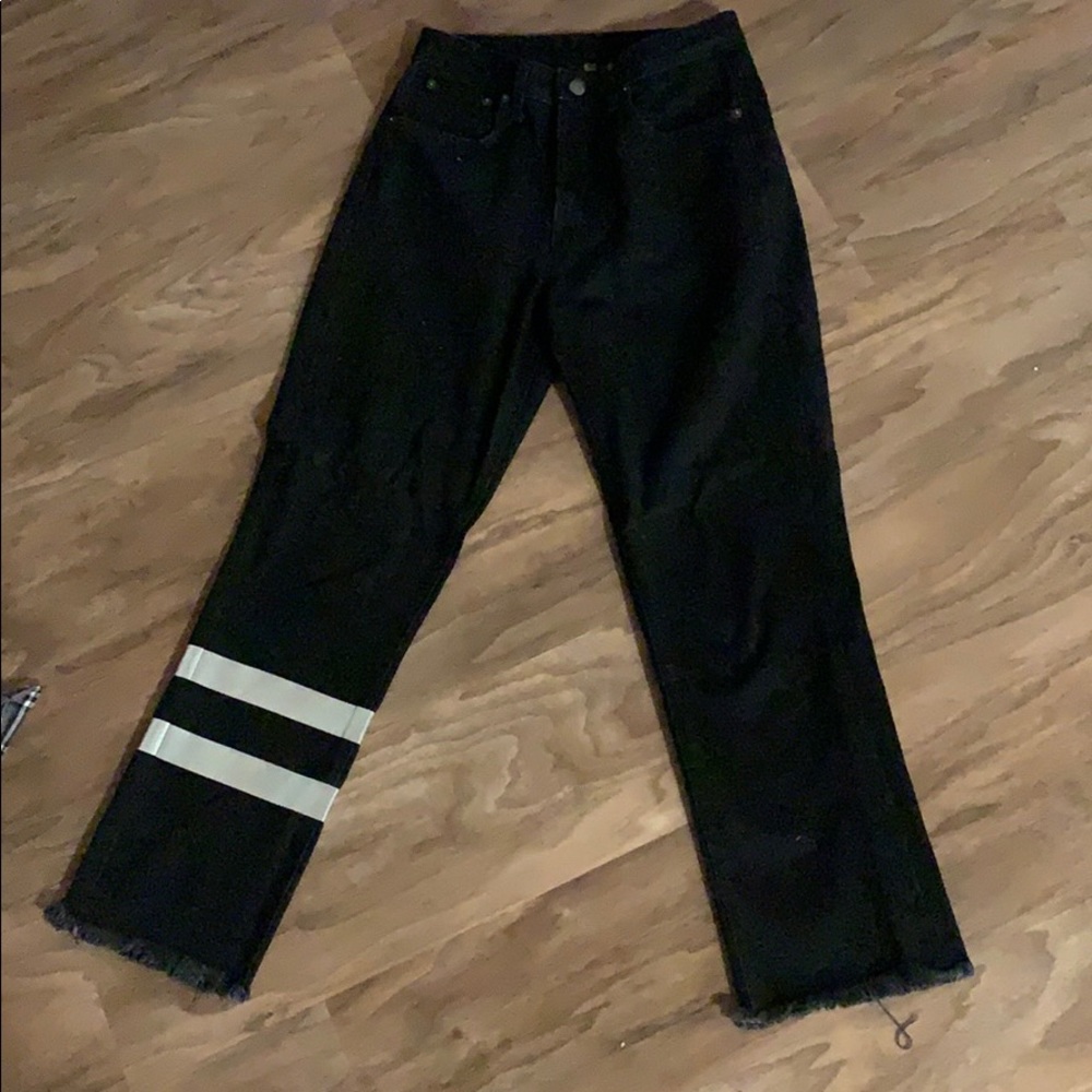 CARMAR black denim jeans, slight flare at ankle